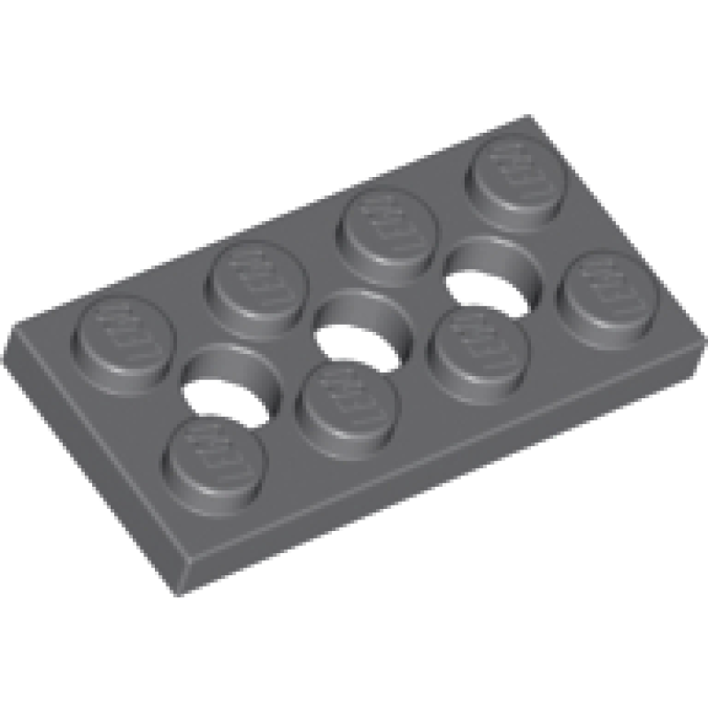 Technic, Plaat 2x4 met 3 gaten Dark Bluish Gray